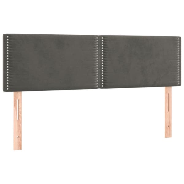 Sänggavlar mörkgrå 144x5x78/88 cm sammet