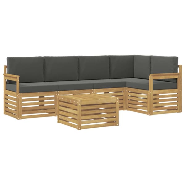 Utomhussoffset 6 pcs Vit och antracit 59 x 59 x 37 cm Polyester