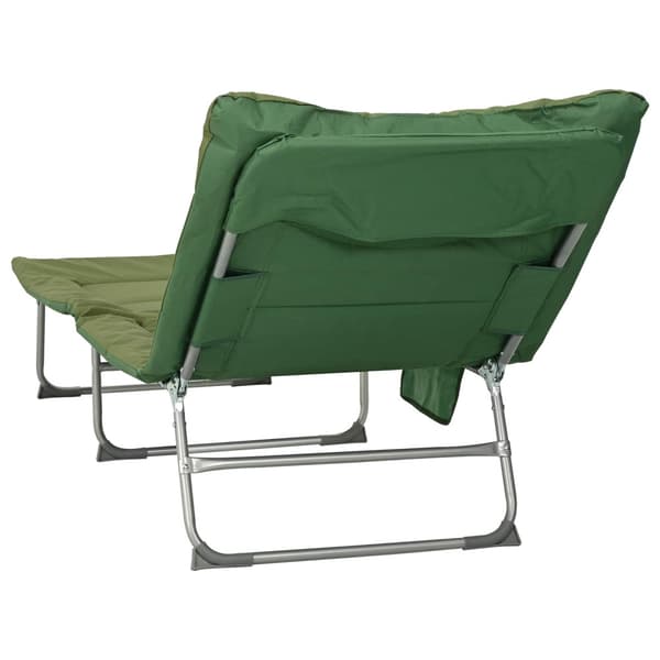 Hopfällbar solstol med kudde 2 pcs Mörkgrön