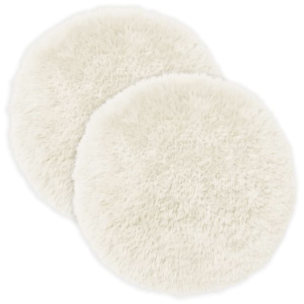 Kuddöverdrag 2 st HEERLEN Vit Ø 60 cm PV Fleece