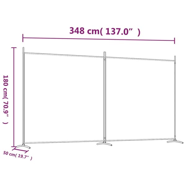 Rumsavdelare 2 paneler antracit 348x180 cm tyg