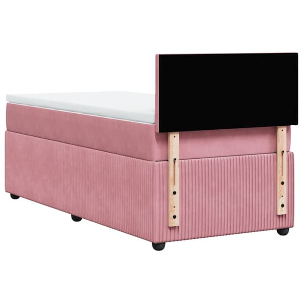 Ramsäng med madrass rosa 100x200 cm sammet