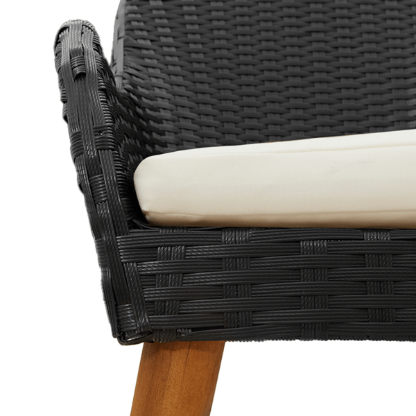 Trädgårdsmöbelset med kudde 7 pcs Svart konstrotting