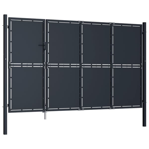 Trädgårdsgrind stål 350x175 cm antracit