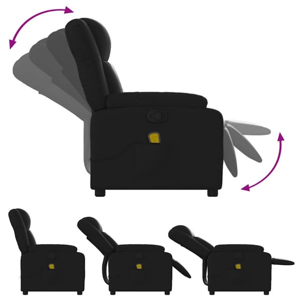 Massagefåtölj svart konstläder