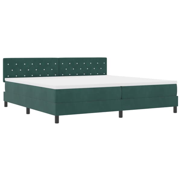 Bäddfjäder med madrass Mörkgrön 200 x 200 cm Sammet