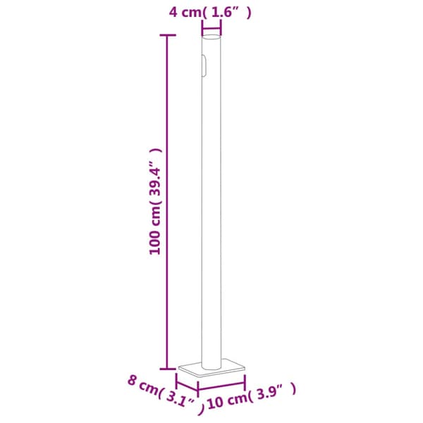 Infällbar sidomarkis brun 160x1000 cm