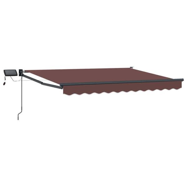 Manuell utdragbar markis med LED-lampor 2,5 x 2 m