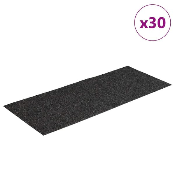 Trappmattor självhäftande 30 st 60x25 cm antracit rektangulära