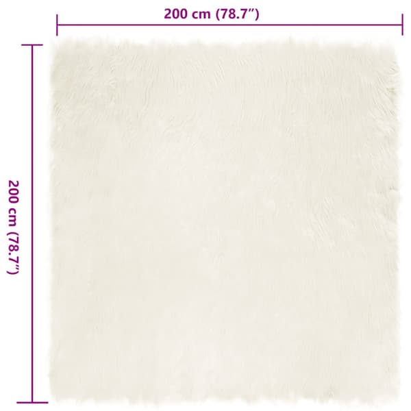 Fuskfäll matta TAFALLA Vit 200 x 200 cm Polyester