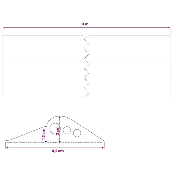 Garagegolvförsegling Svart 112 x 20 mm 3 m EPDM-gummi