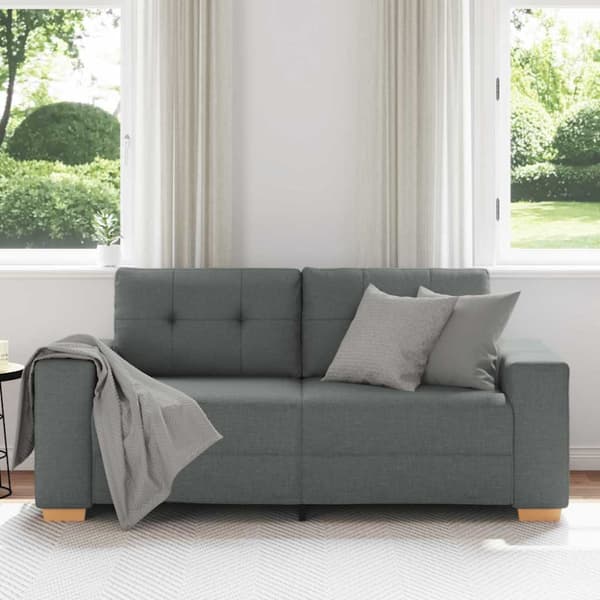 Loveseat soffa mörkgrå 180x77x82 cm tyg