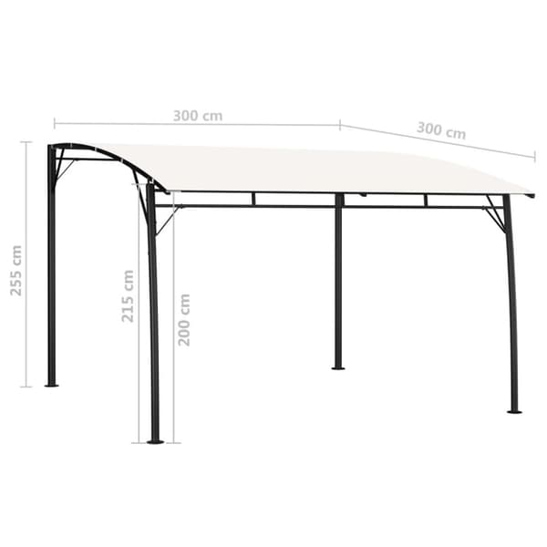 Paviljong 3x3x2,55 m gräddvit