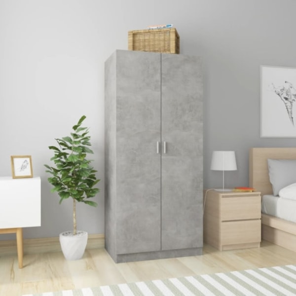 Garderob betonggrå 80x52x180 cm konstruerat trä