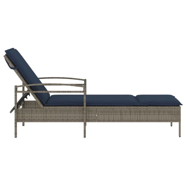| Solstol | Reclining med kudde Grå 63 x 200 x 81 cm konstrotting