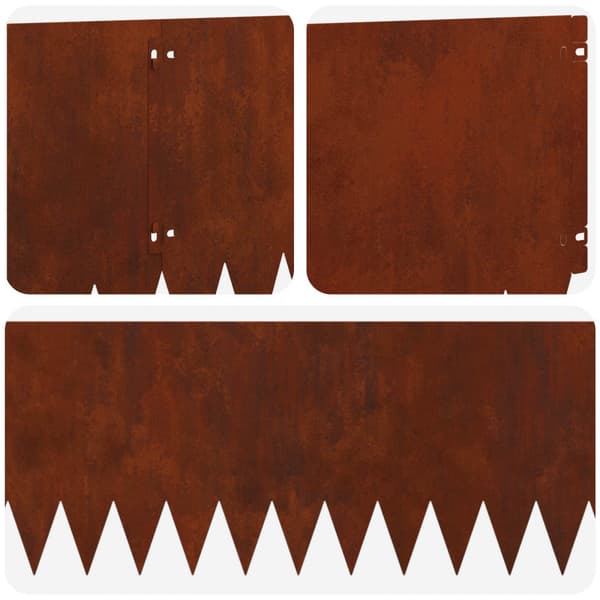 Kant för gräsmatta 10 pcs 103 x 30 cm Stål Rostig