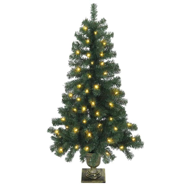 Mini julgran 120 cm 100 LED-lampor Varmvit PVC Grön