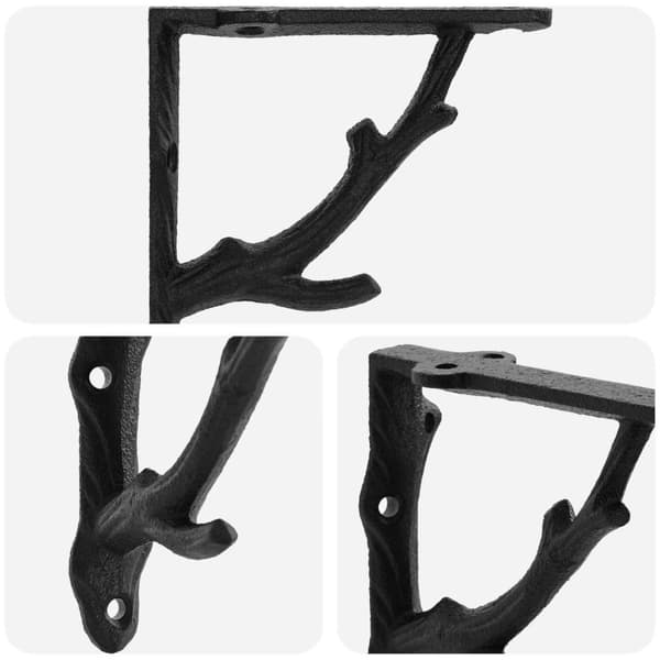 Hyllkonsoler 12 st Svart 14 x 14 x 4 cm Stål