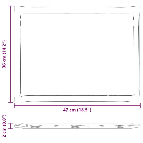 Sittkuddar 2 pcs Antracit 47 x 36 x 2 cm Polyester