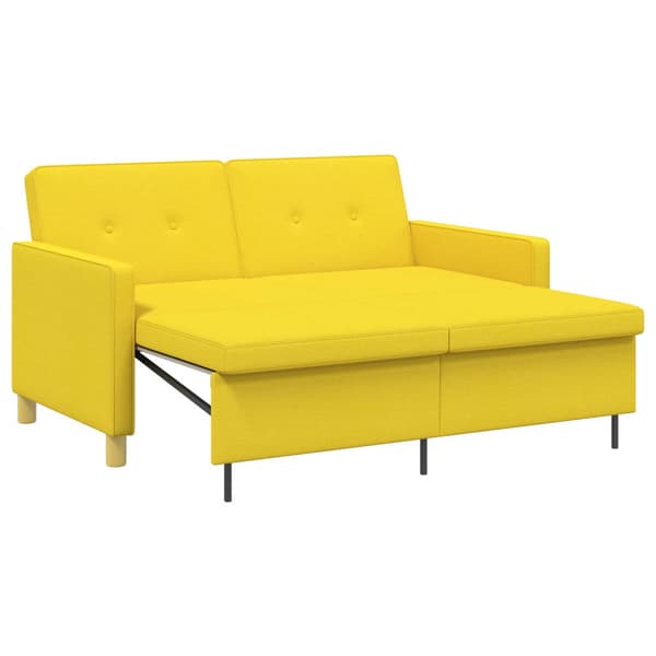 Pull Out Sofa Bed Ljusgul Tyg