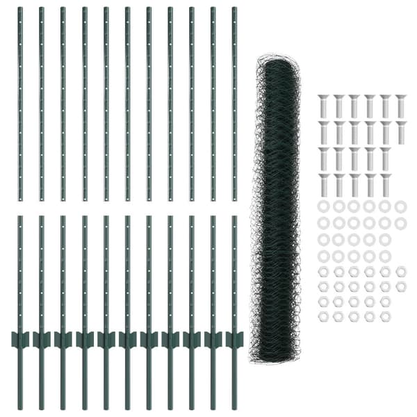 Stängsel med stolpe Grön 1,2 x 25 m Stål