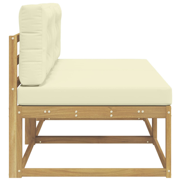 2 Stycke Utomhus Mellansoffa Polyester Vit
