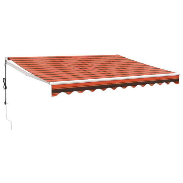 Automatisk infällbar markis orange och brun 3,5x2,5 m
