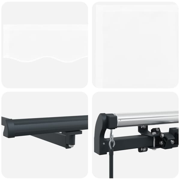Utdragbar markis Vit 450 × 350 cm Polyester och aluminium