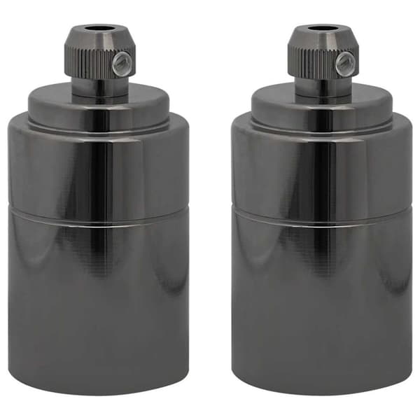 Lamphållare 2 st blank svart E27