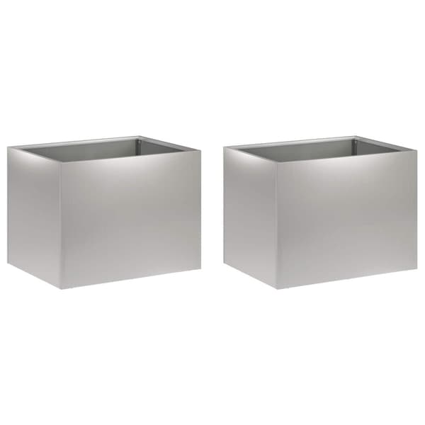 Trädgårdsplanterare 2 st Silver 40 x 30 x 30 cm