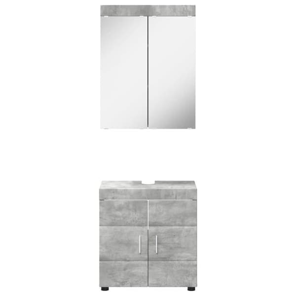 Badrumsmöbelset TULUM 2 pcs Betonggrå 60 x 34 x 63 cm