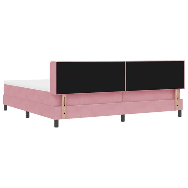 Bäddfjäder med huvudgavel Rosa 200 x 200 cm Sammet