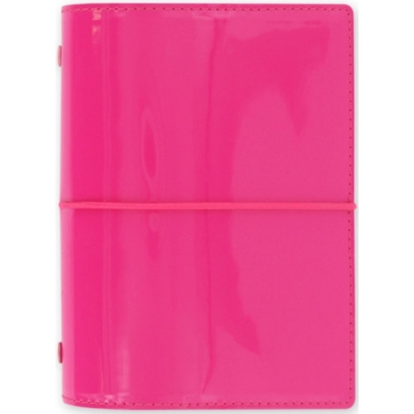 Filofax Pocket Domino Patent hot pink organiser (häftad, eng)