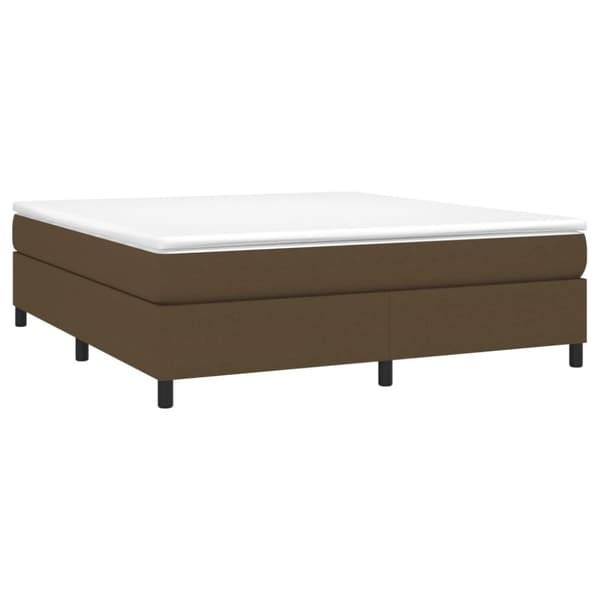 Boxspring-sängram mörkbrun 180x200 cm tyg