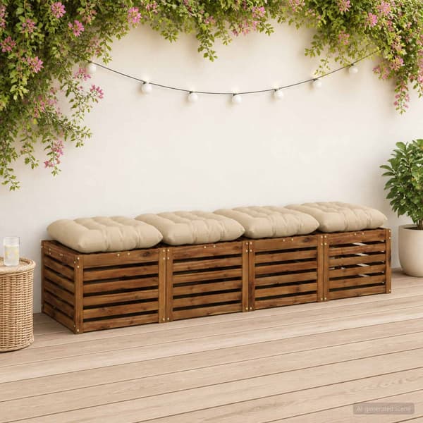 Sittkuddar VIANEN 4 st 100% Polyester Gräddvit 40 x 40 x 12 cm