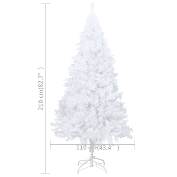 Plastgran med tjocka grenar vit 210 cm PVC