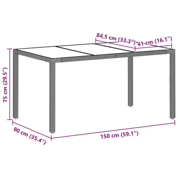 Trädgårdsmöbelset 5 pcs Ljusgrå konstrotting