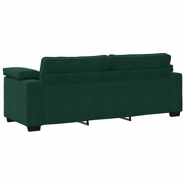 3-sitssoffa mörkgrön 220x77x82 cm sammet