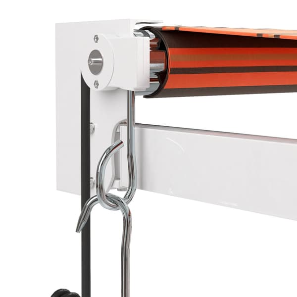 Automatisk infällbar markis orange och brun 3x2,5 m