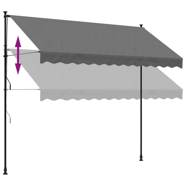 Markis infällbar antracit 300x150 cm tyg och stål