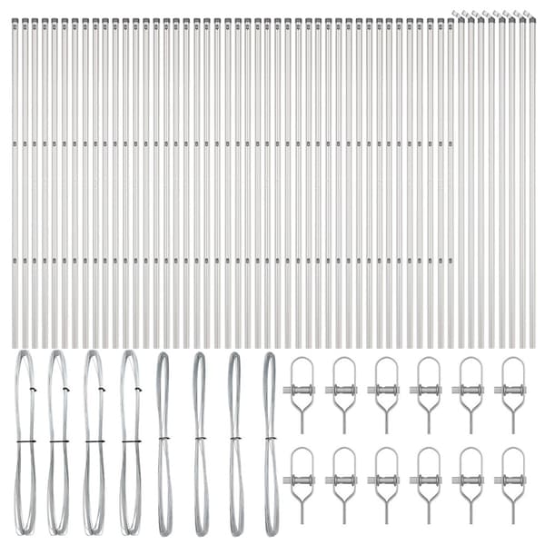 Stängselstolpe 52 pcs Grå 3,2 x 3,2 x 190 cm