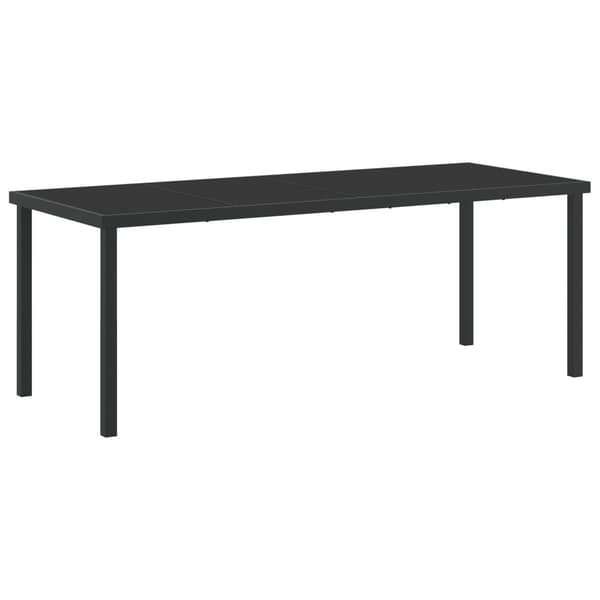 Trädgårdsmöbelset 9 pcs Svart Pulverlackerat stål
