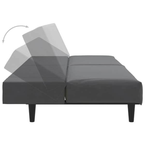 Bäddsoffa 2-sits mörkgrå sammet