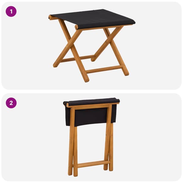 Deck Chair 2 pcs Massiv Eukalyptus Trä Svart