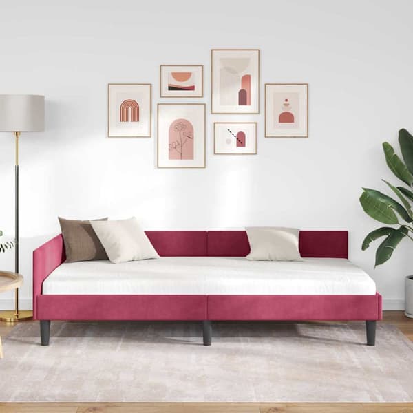 Hörn Sängram Vinröd 80 x 200 cm Sammet