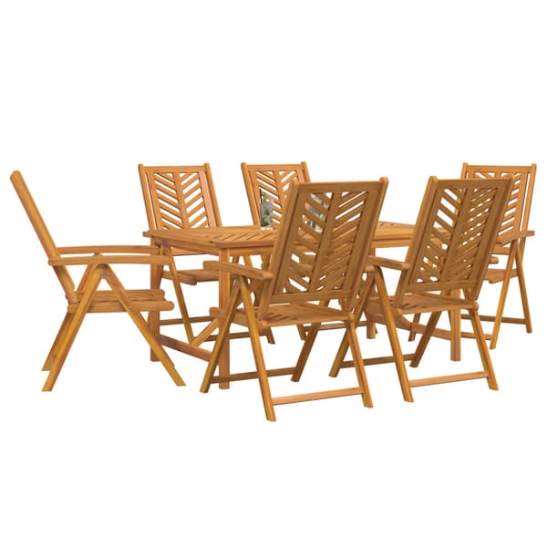 Trädgårdsmöbelset 7 pcs Brun Massivt Akaciaträ