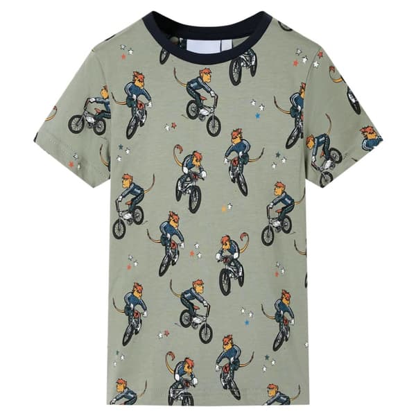 Barnpyjamas med korta ärmar ljus khaki 128