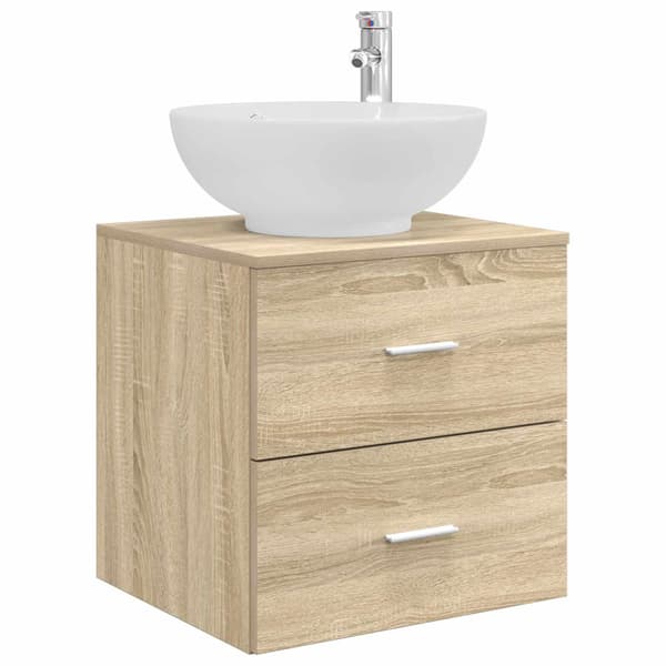 Badrumsmöbelset 3 st Sonoma-ek 49,5 x 44,5 x 65 cm