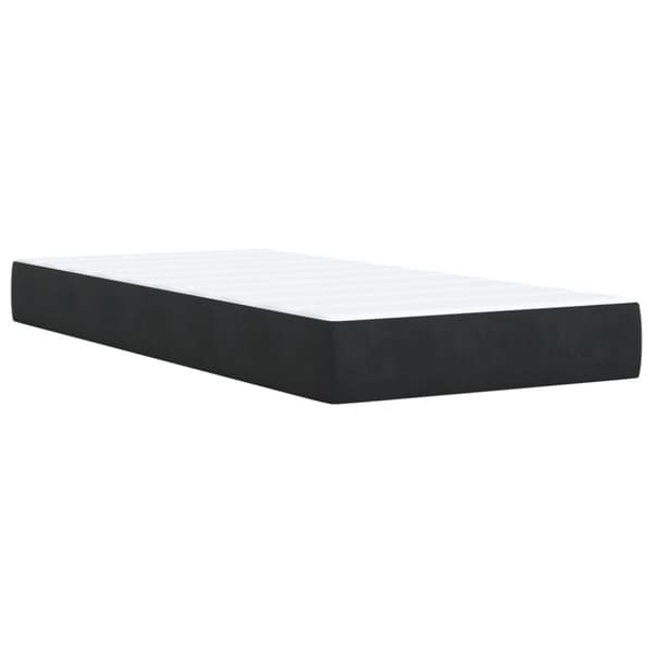 Ramsäng med madrass svart 90x200 cm sammet