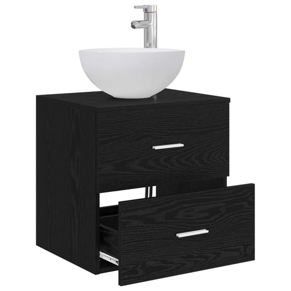 Väggmonterad diskho-vask Svart ek 49,5 x 35 x 63 cm